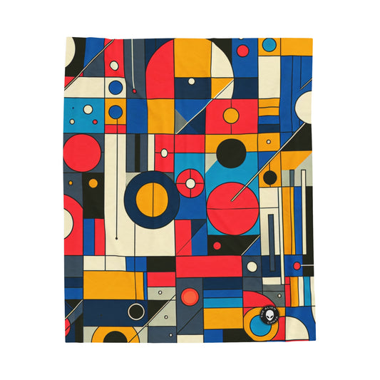 "Harmony in Nature: Geometric Abstraction" - The Alien Velveteen Plush Blanket Geometric Abstraction