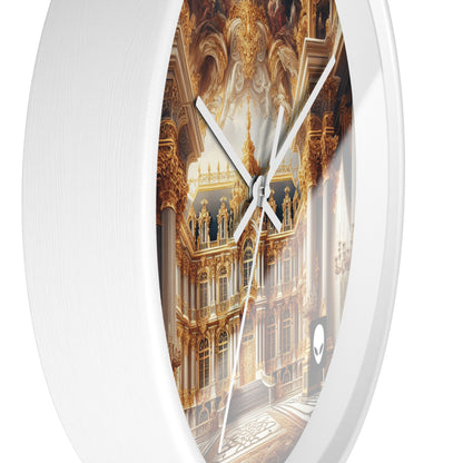 "Splendeur royale : un palais baroque plaqué or" - L'horloge murale Alien de style baroque