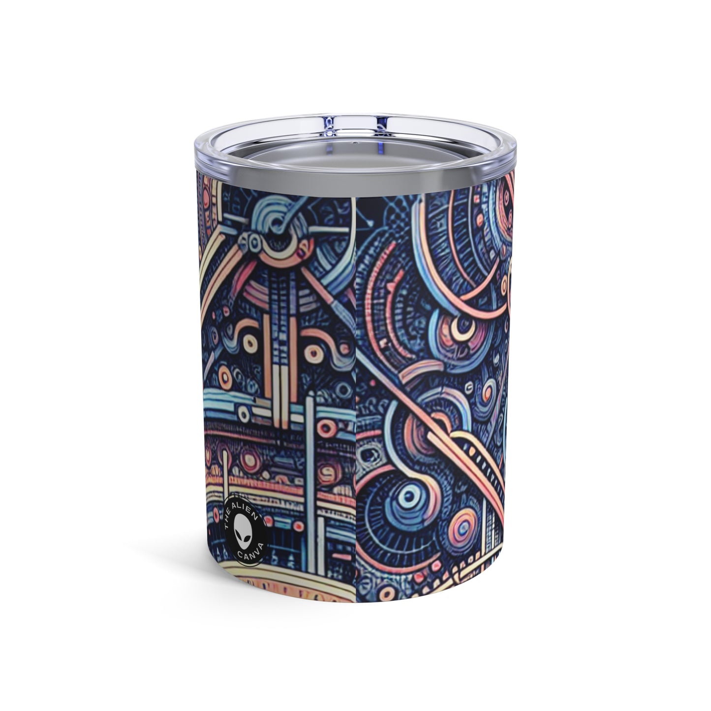 "Chaos & Order: A Dynamic Dance of Colors and Patterns" - The Alien Tumbler 10oz Algorithmic Art
