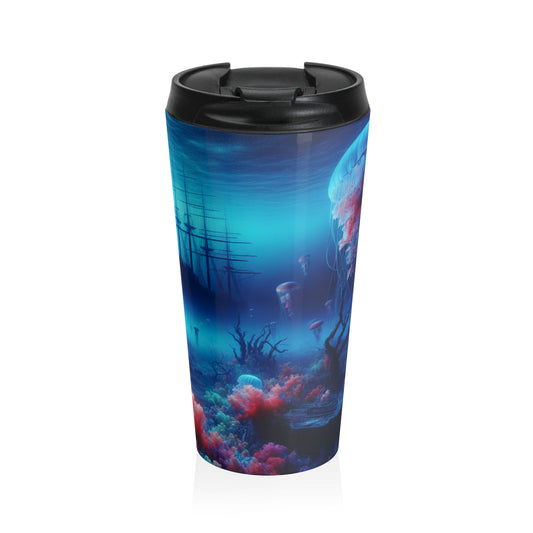 "Jellyfish Haven: A Surreal Underwater World" - The Alien Stainless Steel Travel Mug