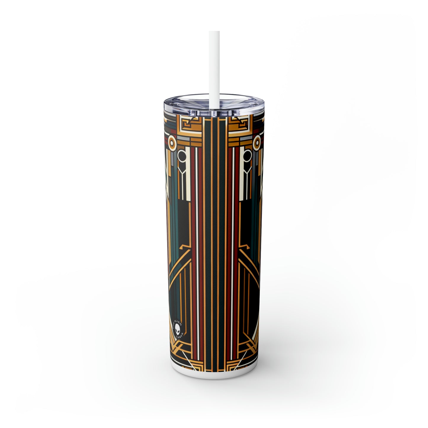 "Glamour &amp; Decadence: A 1920s Art Déco Cocktail Soiree" - The Alien Maars® Skinny Tumbler avec paille 20oz Art Déco