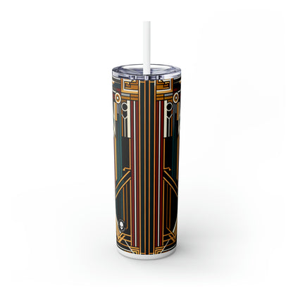 "Glamour & Decadence: A 1920s Art Deco Cocktail Soiree" - The Alien Maars® Skinny Tumbler with Straw 20oz Art Deco