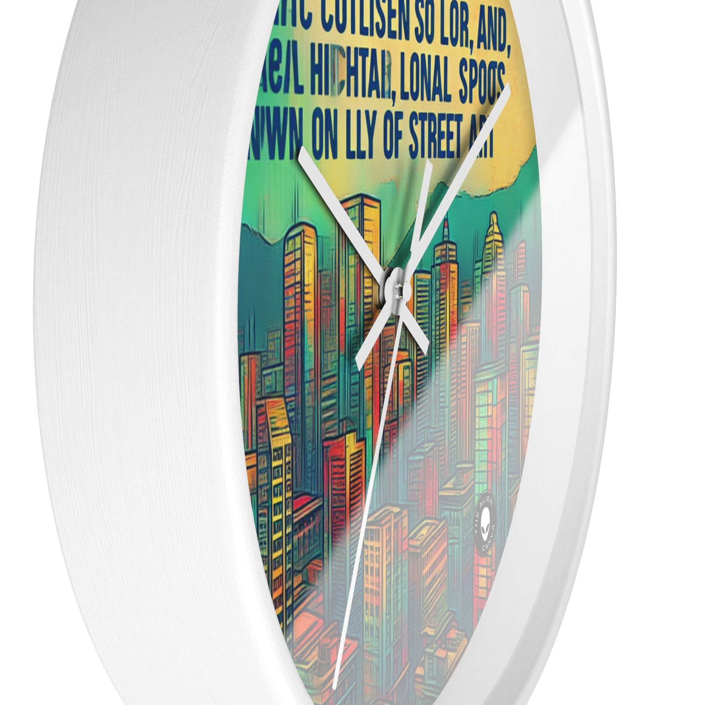 "Urban Myth: The Vibrant Street Art Fusion" - The Alien Wall Clock Street Art