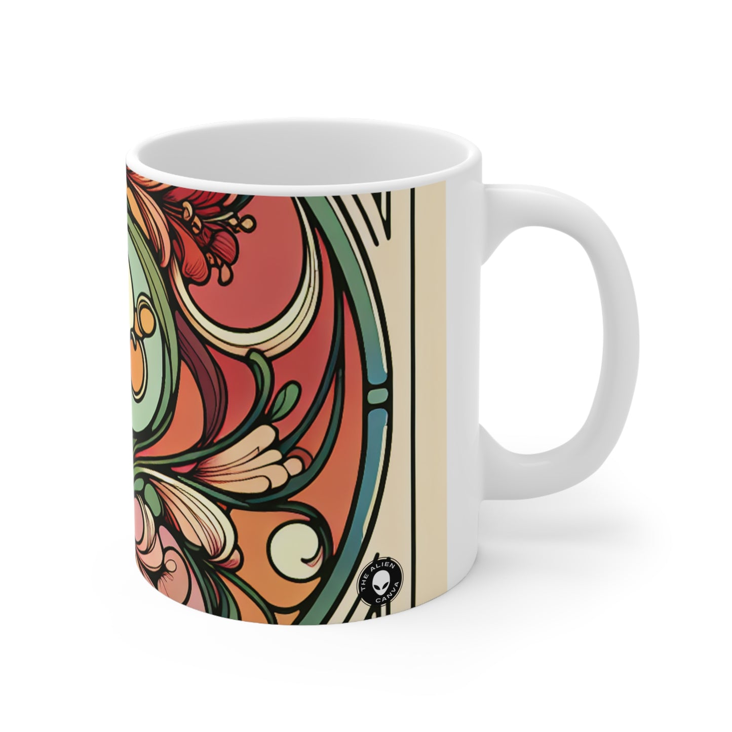 "Enchanting Depths: An Art Nouveau Ode to the Underwater Realm" - The Alien Ceramic Mug 11oz Art Nouveau