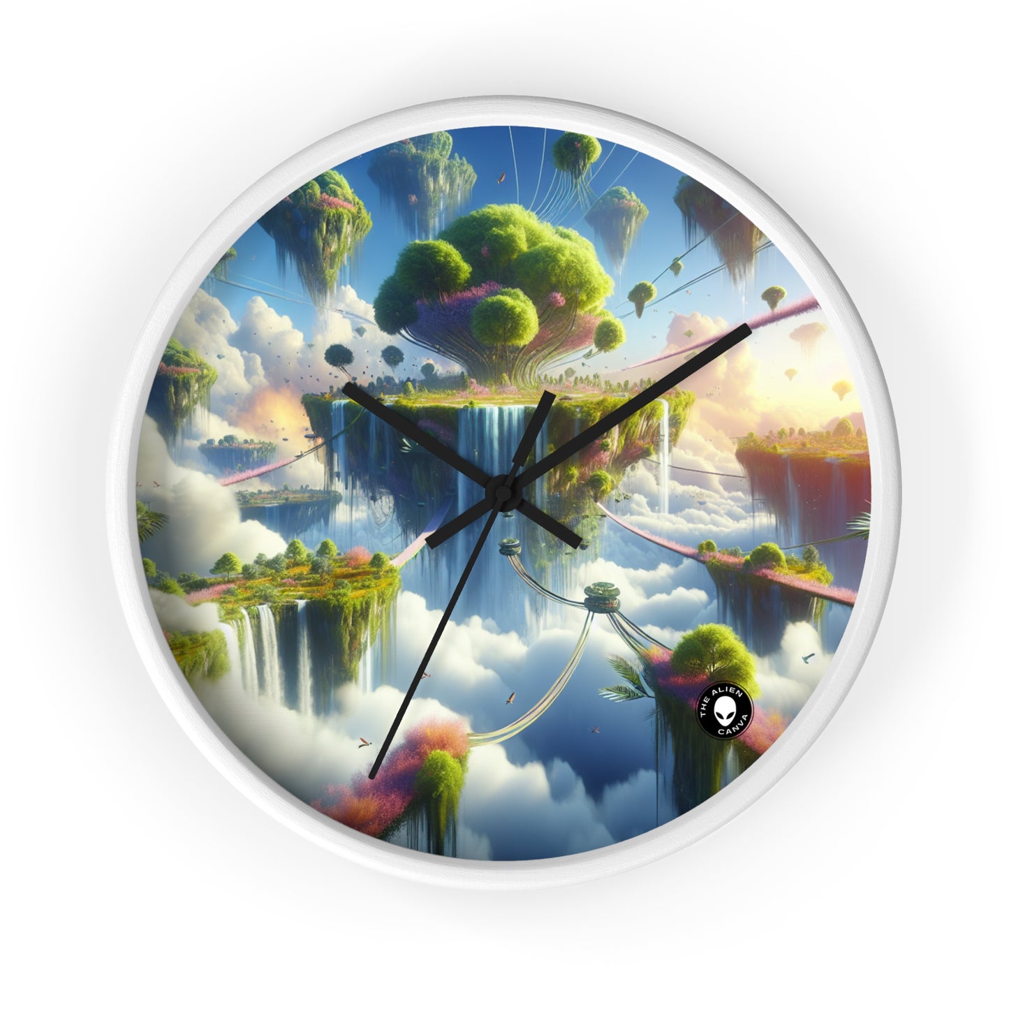 "Sky Islands: A Surreal Paradise" - The Alien Wall Clock