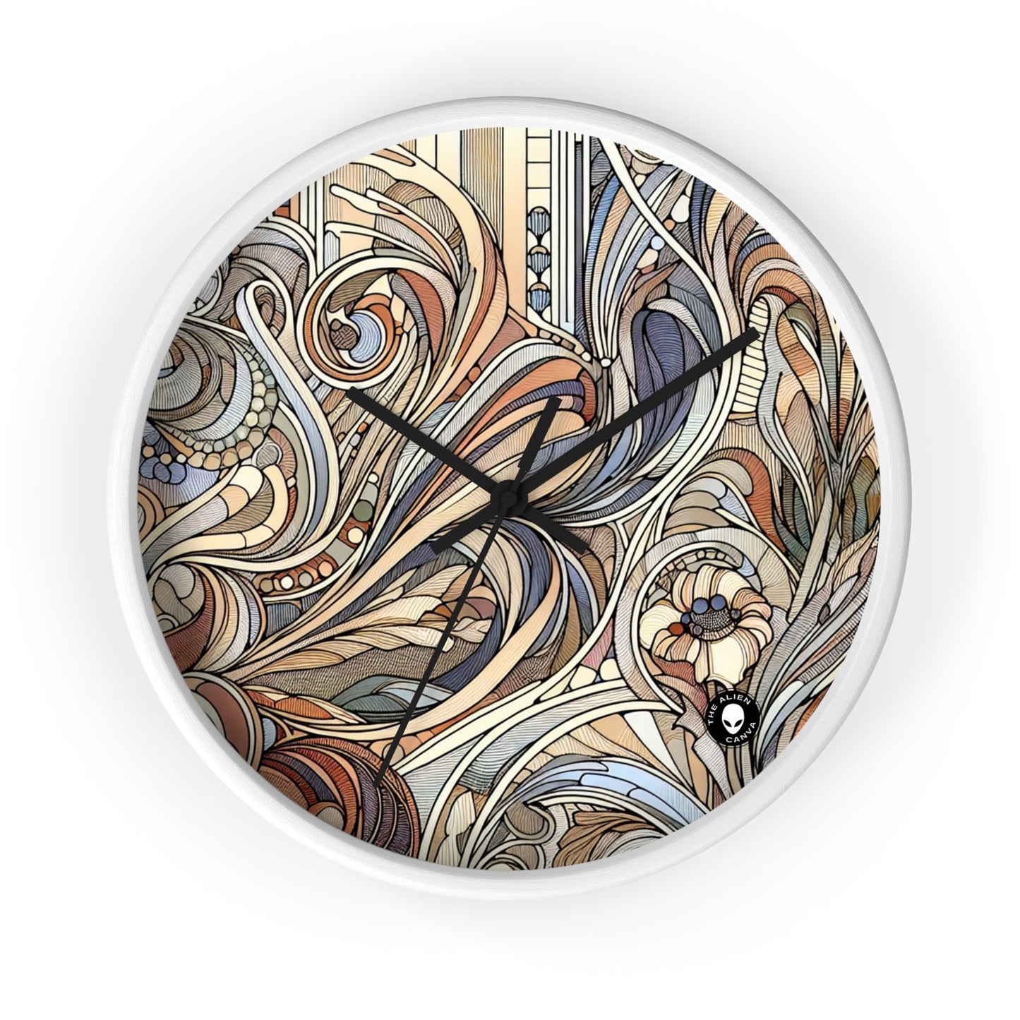 "Nature's Muse: Art Nouveau Woman" - The Alien Wall Clock Art Nouveau