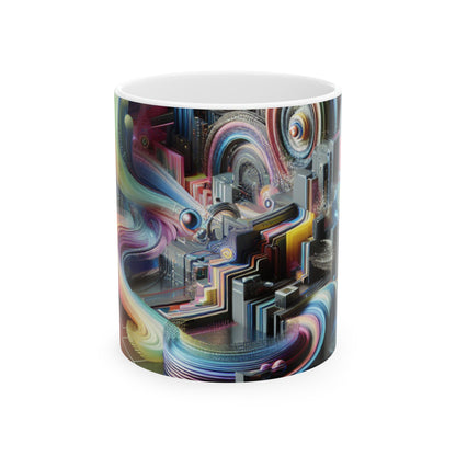 "Neon Nights: Un rêve urbain futuriste" - La tasse en céramique Alien 11oz Art numérique