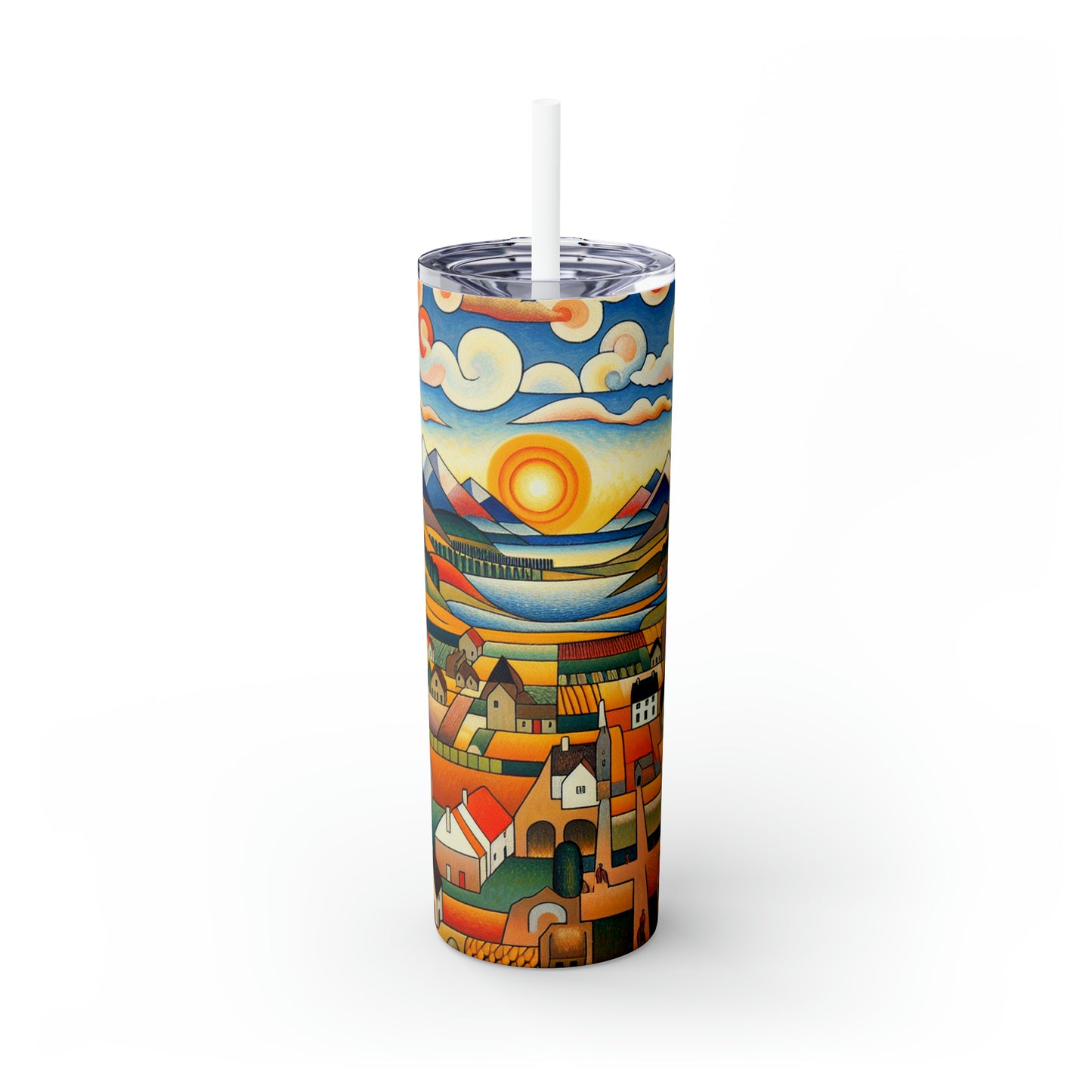 "Primal Paradise: A Vibrant Jungle Celebration" - The Alien Maars® Skinny Tumbler with Straw 20oz Primitivism