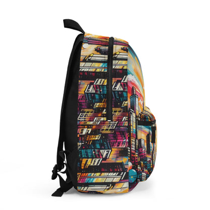 "Cityscape Sunrise" - The Alien Backpack Street Art / Graffiti Style