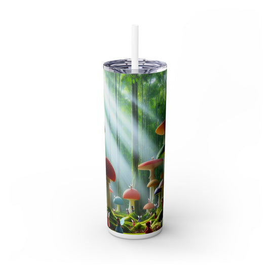 "Enchanted Mushroom Forest" - The Alien Maars® Skinny Tumbler with Straw 20oz