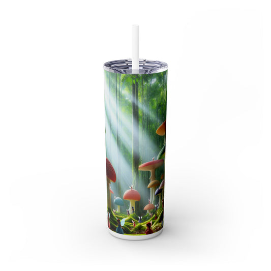 "Bosque de hongos encantado": vaso estrecho con pajita de 20 oz de Alien Maars®