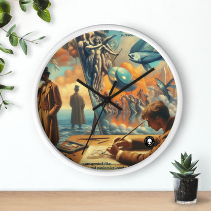 Whimsical Dreams: Defying Gravity in the Celestial Abyss - The Alien Wall Clock Surrealism