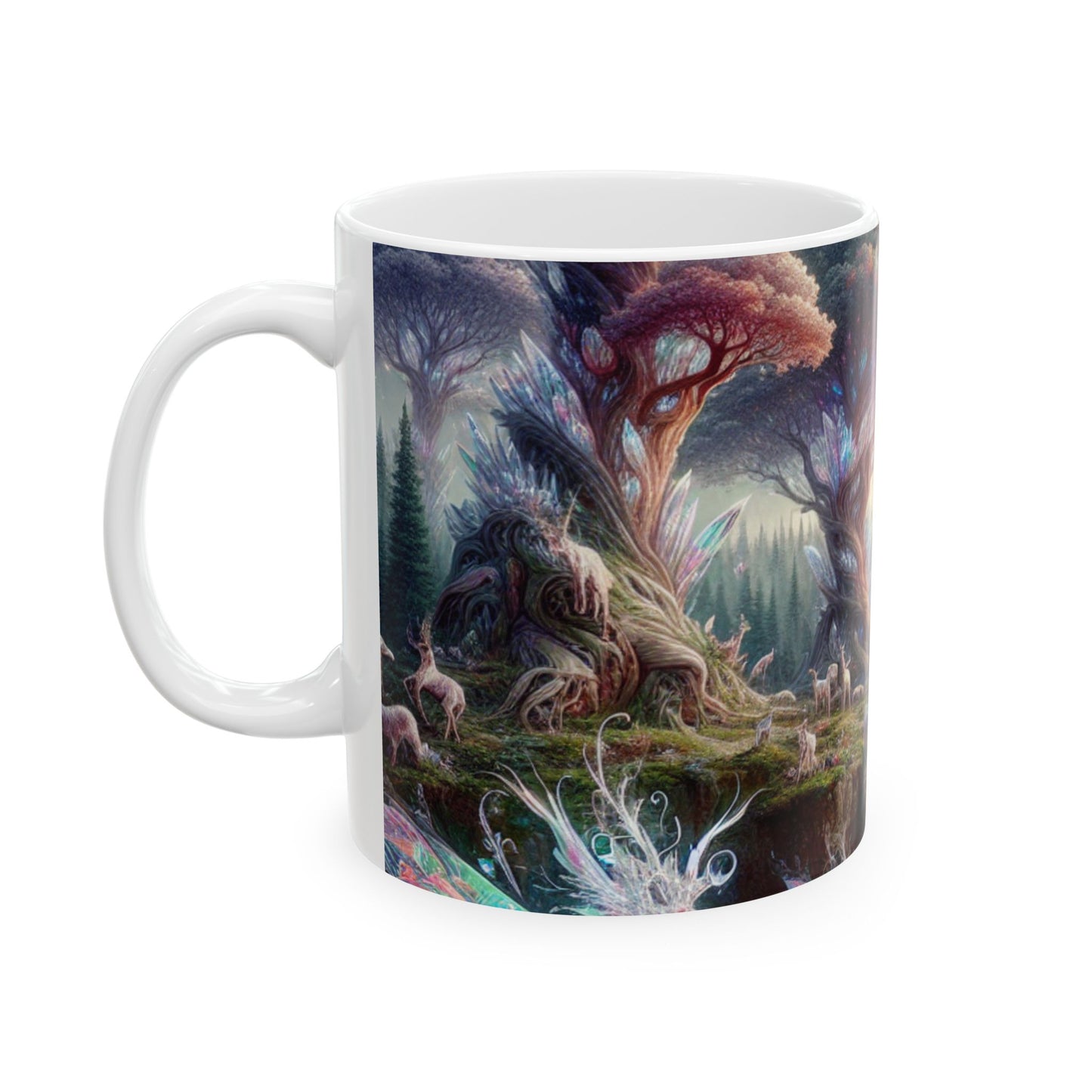 "Bosque de Cristal: Un Reino Mágico" - Taza de Cerámica Extraterrestre 11oz