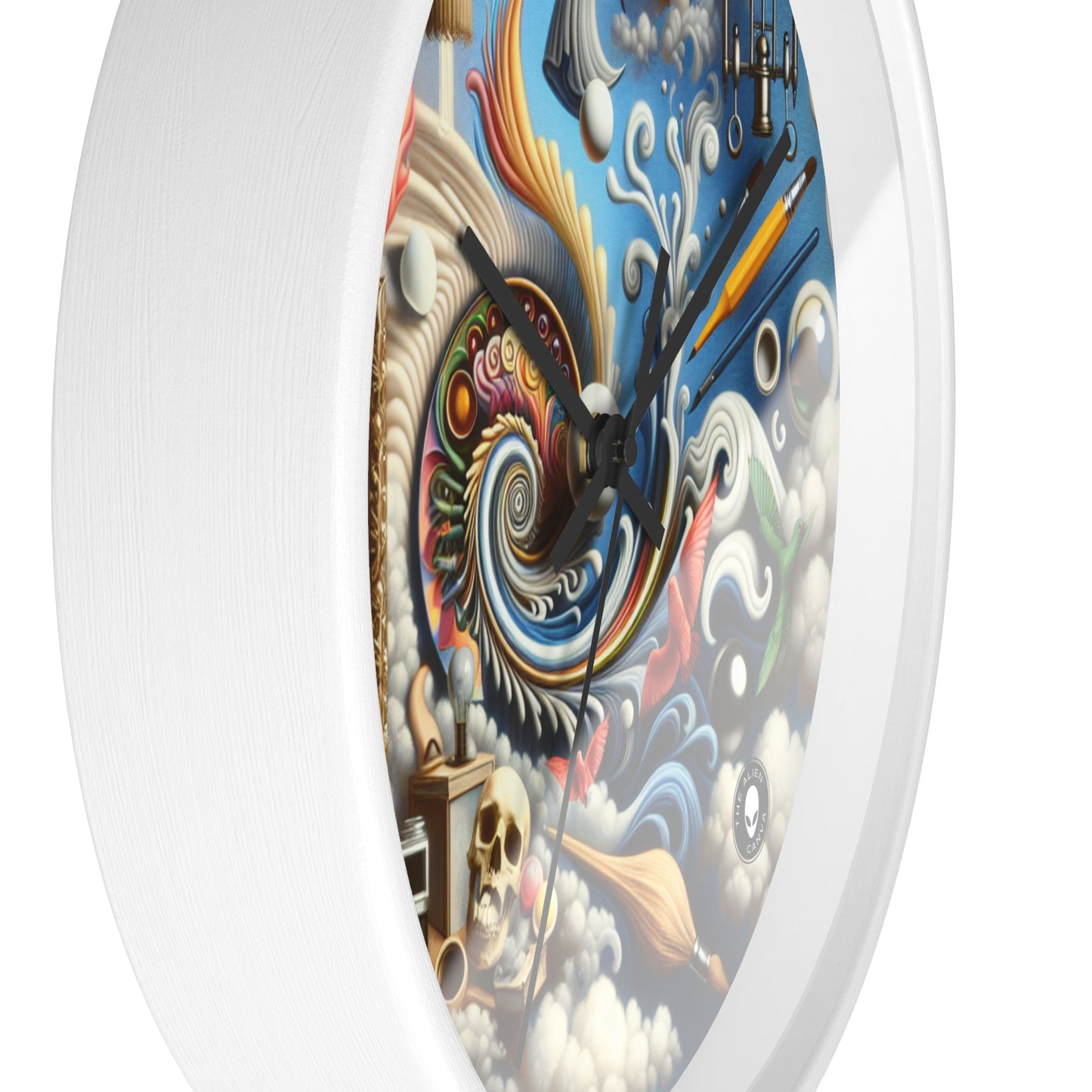 "Temporal Meltdown: Surreal Landscape" - The Alien Wall Clock Surrealism