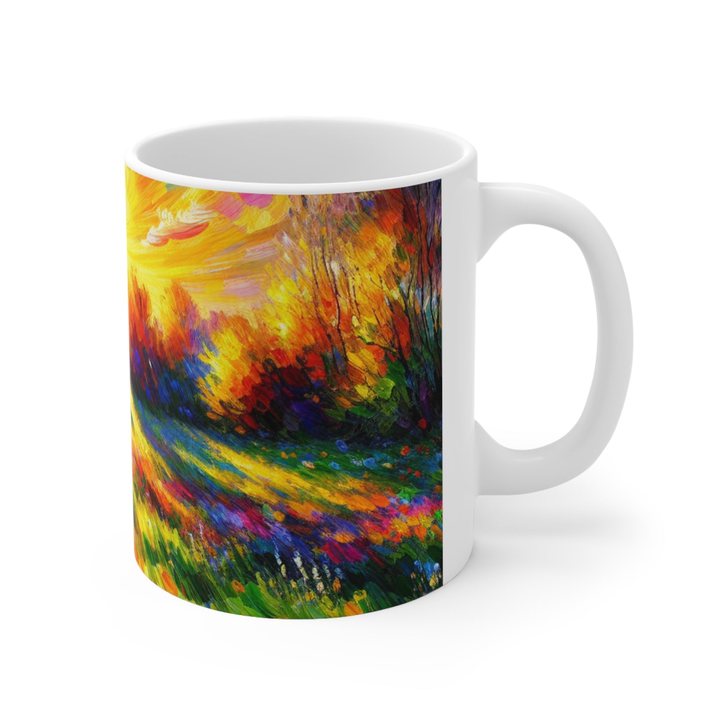 "Vibrant Springtime Sky" - The Alien Ceramic Mug 11oz Fauvism Style