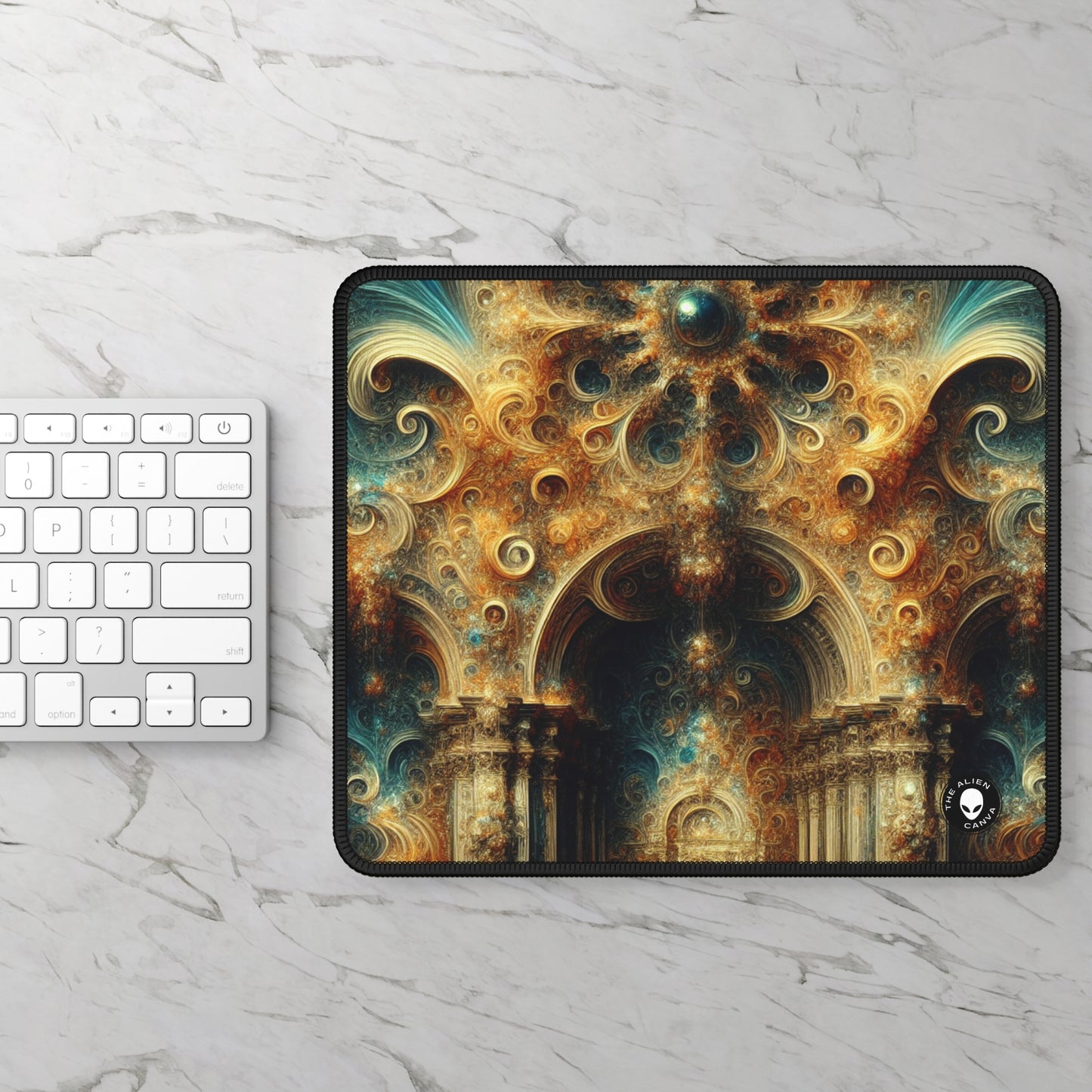 "Opulent Feasting: A Baroque Banquet" - The Alien Gaming Mouse Pad Baroque