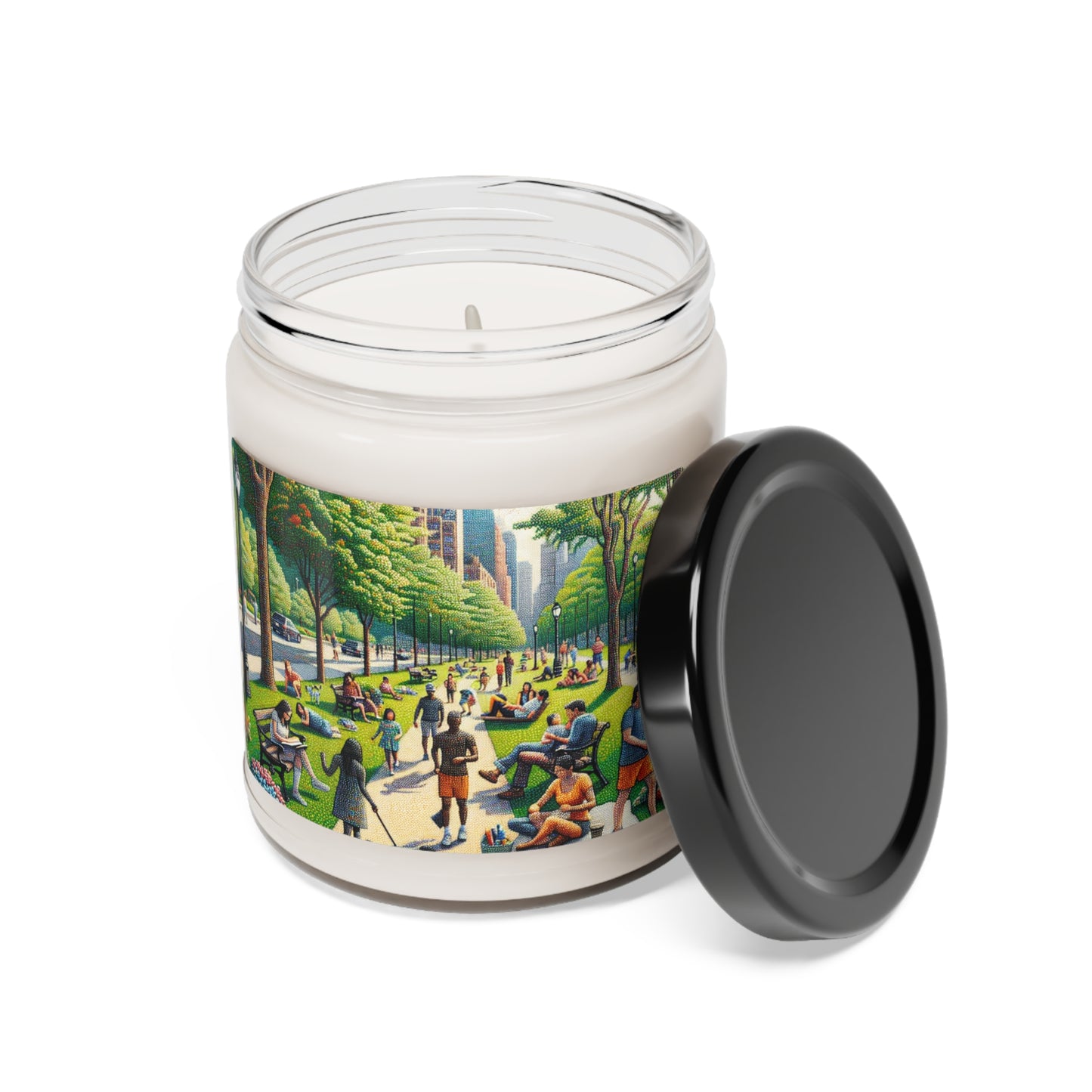 "Dotty Cityscape" - The Alien Scented Soy Candle 9oz Pointillism Style