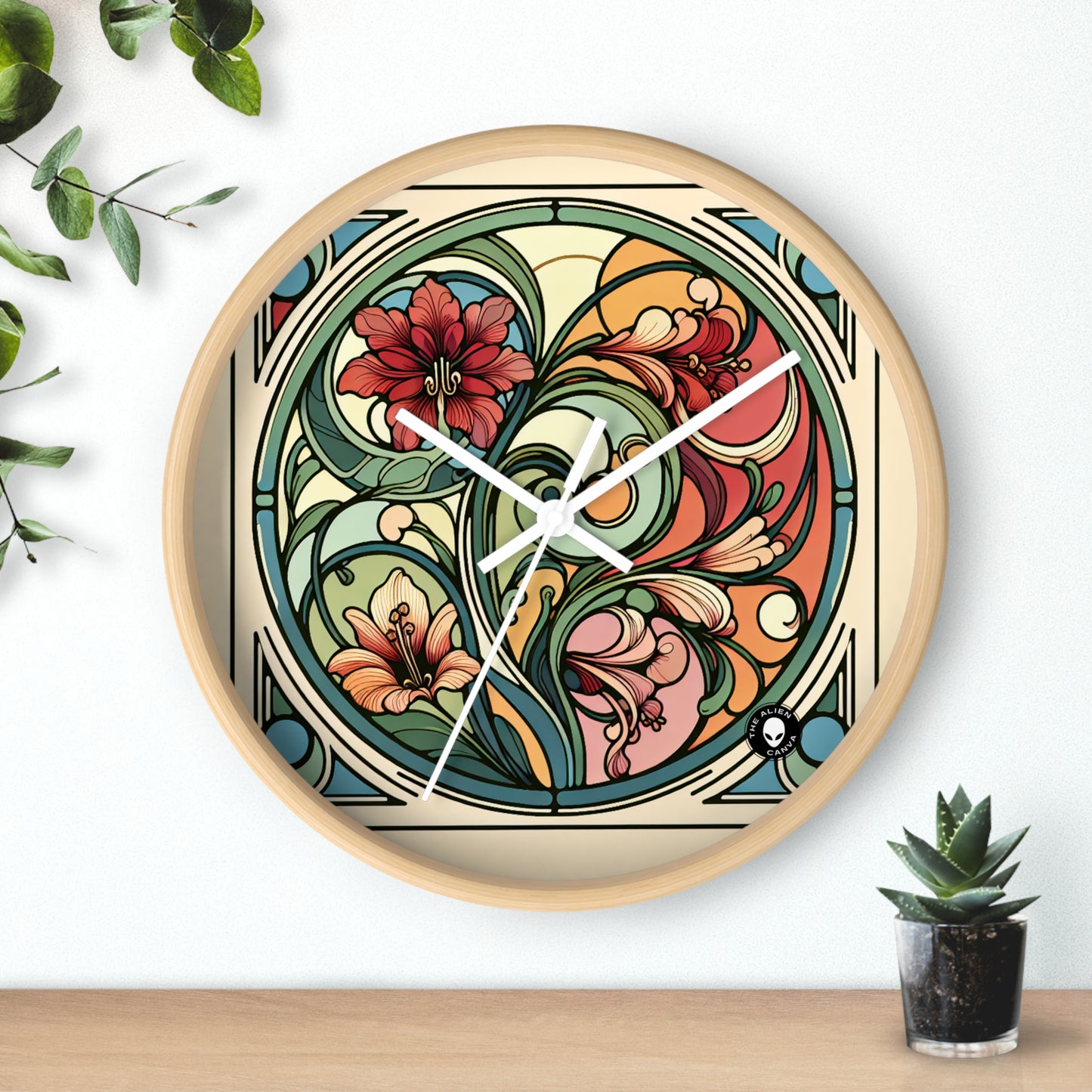 "Enchanting Depths: An Art Nouveau Ode to the Underwater Realm" - The Alien Wall Clock Art Nouveau