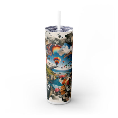 "NatureTech Metropolis: A Vision of Harmonious Coexistence" - The Alien Maars® Skinny Tumbler with Straw 20oz Photomontage