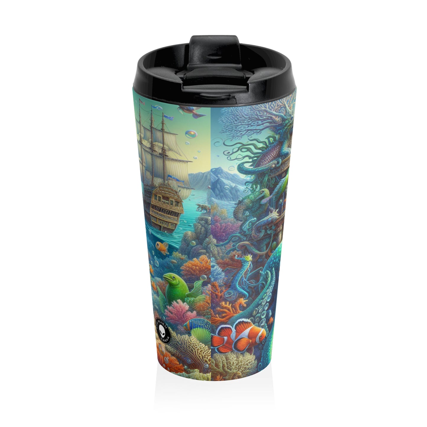 « Underwater Fiesta » – La tasse de voyage en acier inoxydable Alien