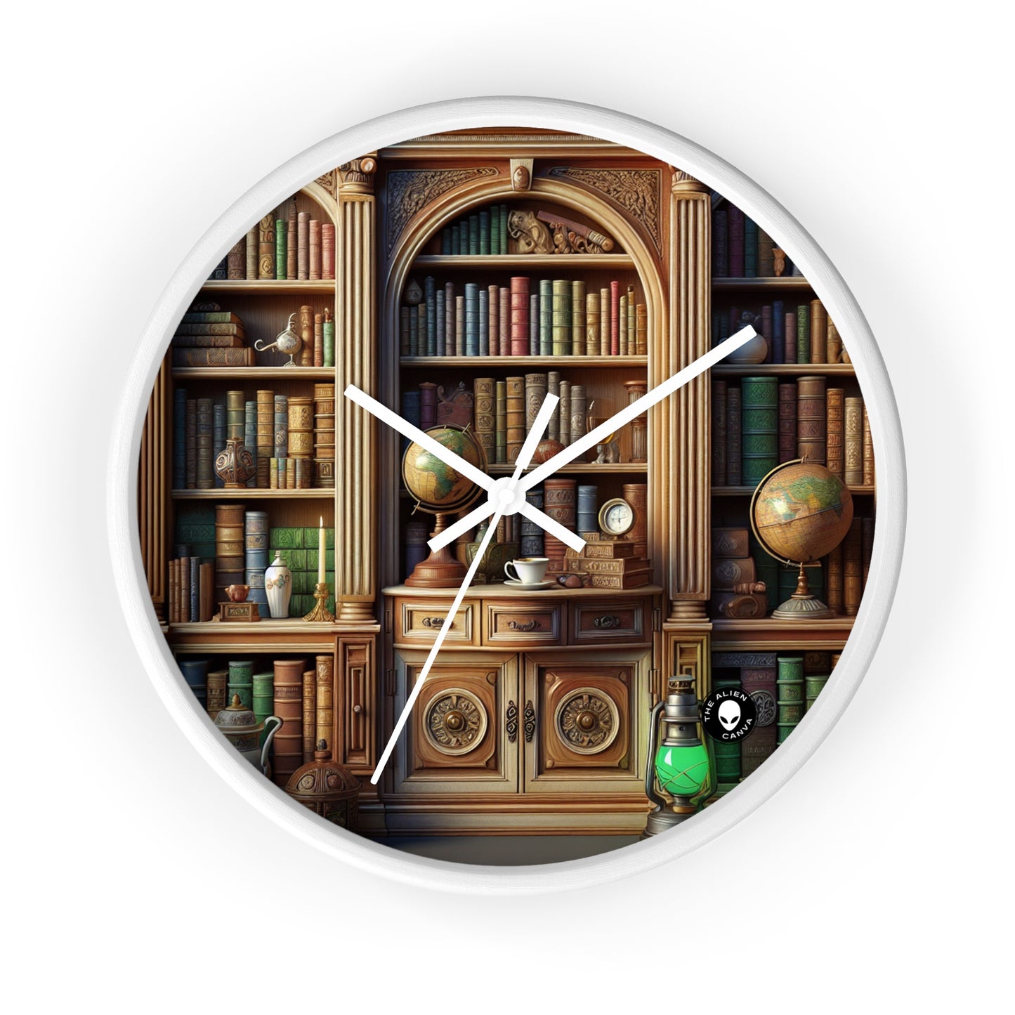 "Revealed Wonders: A Trompe-l'oeil Journey to an Underwater Oasis" - The Alien Wall Clock Trompe-l'oeil