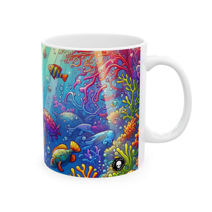 "Seaside Soiree: A Dance Party Under the Sea" - The Alien Ceramic Mug 11oz