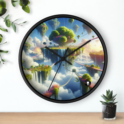 "Sky Islands: A Surreal Paradise" - The Alien Wall Clock