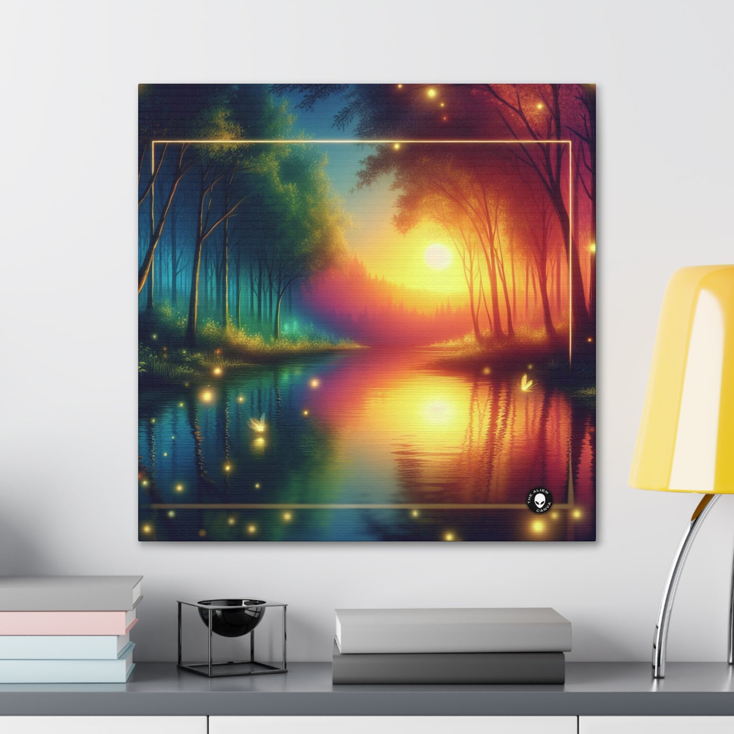 "Dusk Enchantment: A Magical Forest Scene" - The Alien Canva