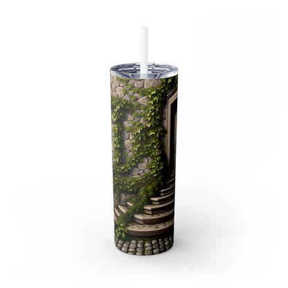 "Trompe-L'oeil Ivy Wall" - The Alien Maars® Skinny Tumbler avec paille 20oz Trompe-l'oeil