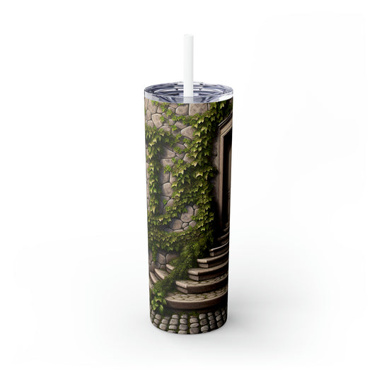 "Trompe-L'oeil Ivy Wall" - Vaso delgado con pajita The Alien Maars® Trompe-l'oeil de 20 oz