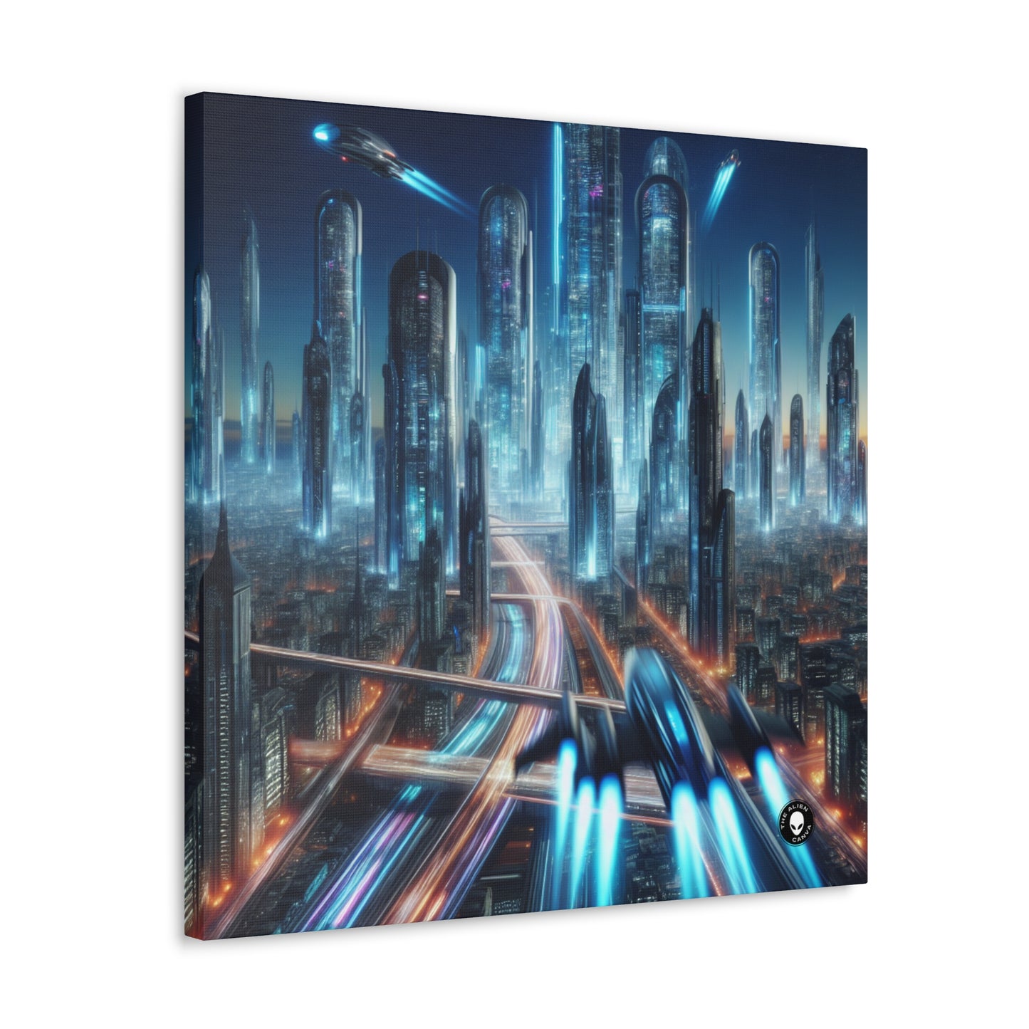 "Neon Skyline: paisajes urbanos del futuro" - The Alien Canva