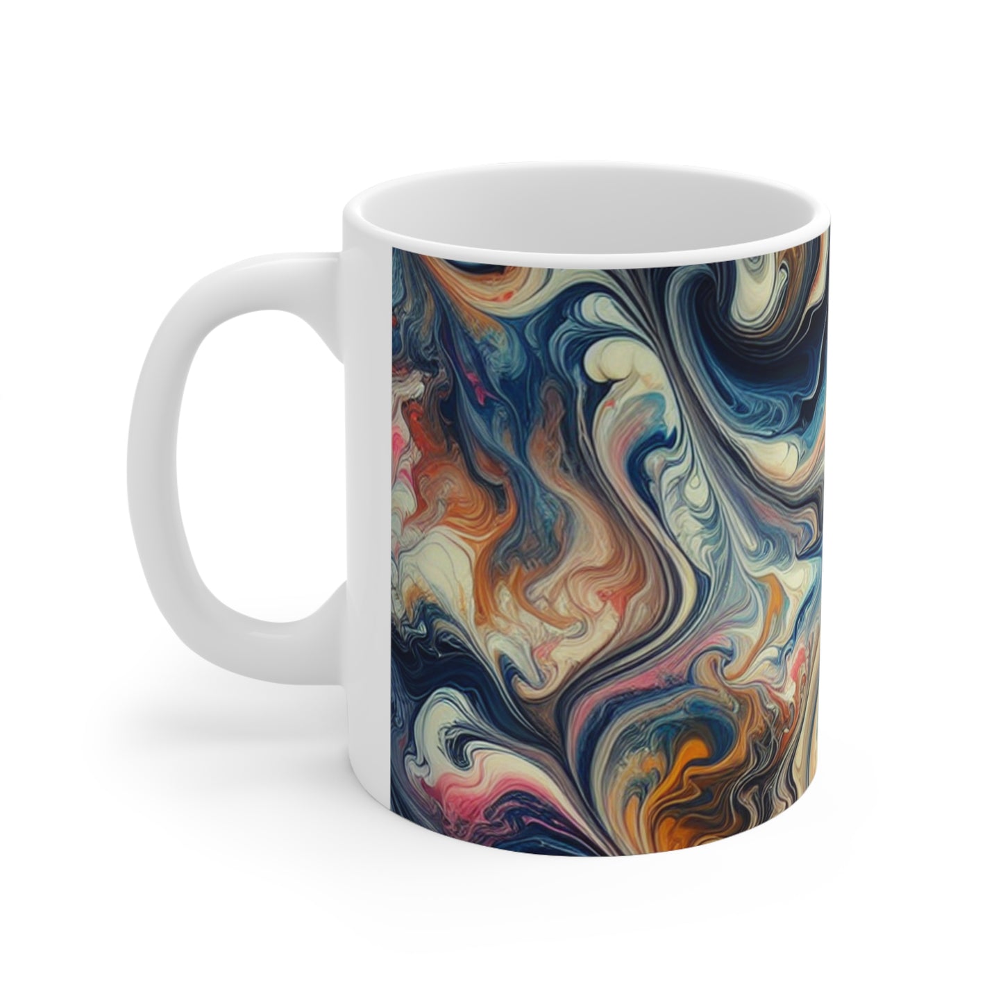 Exuberante selva tropical: Vertido de acrílico inspirado en la belleza tropical - The Alien Ceramic Mug 11oz Acrylic Pouring