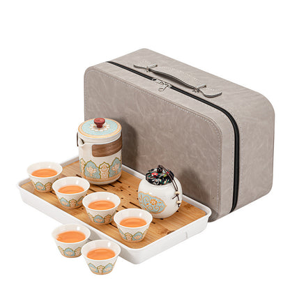 Travel Kung Fu Tea Set Suit Ceramic Teapot