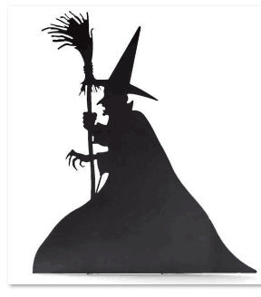 Laser Engraved Metal Iron Art Halloween Witch Decoration Crafts