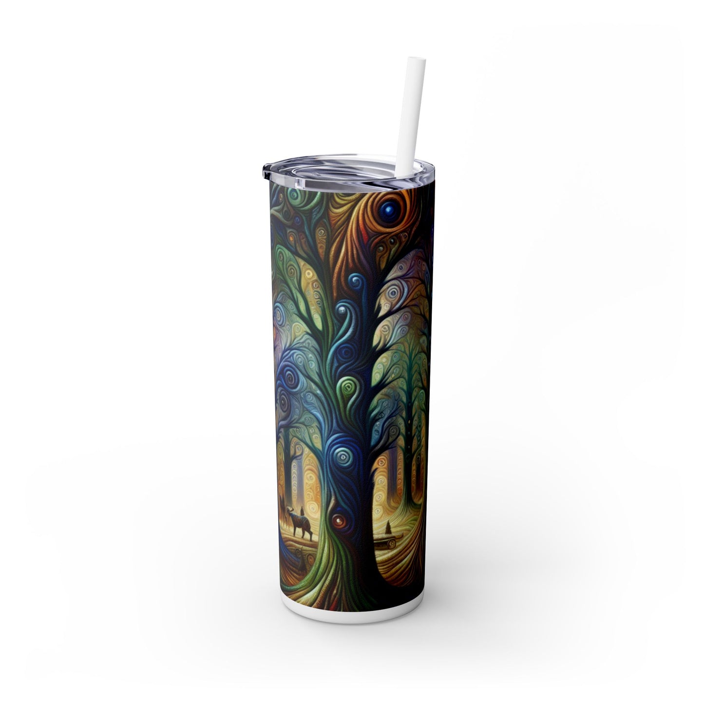 « Forêts arc-en-ciel enchantées » - Le verre fin Alien Maars® avec paille 20 oz