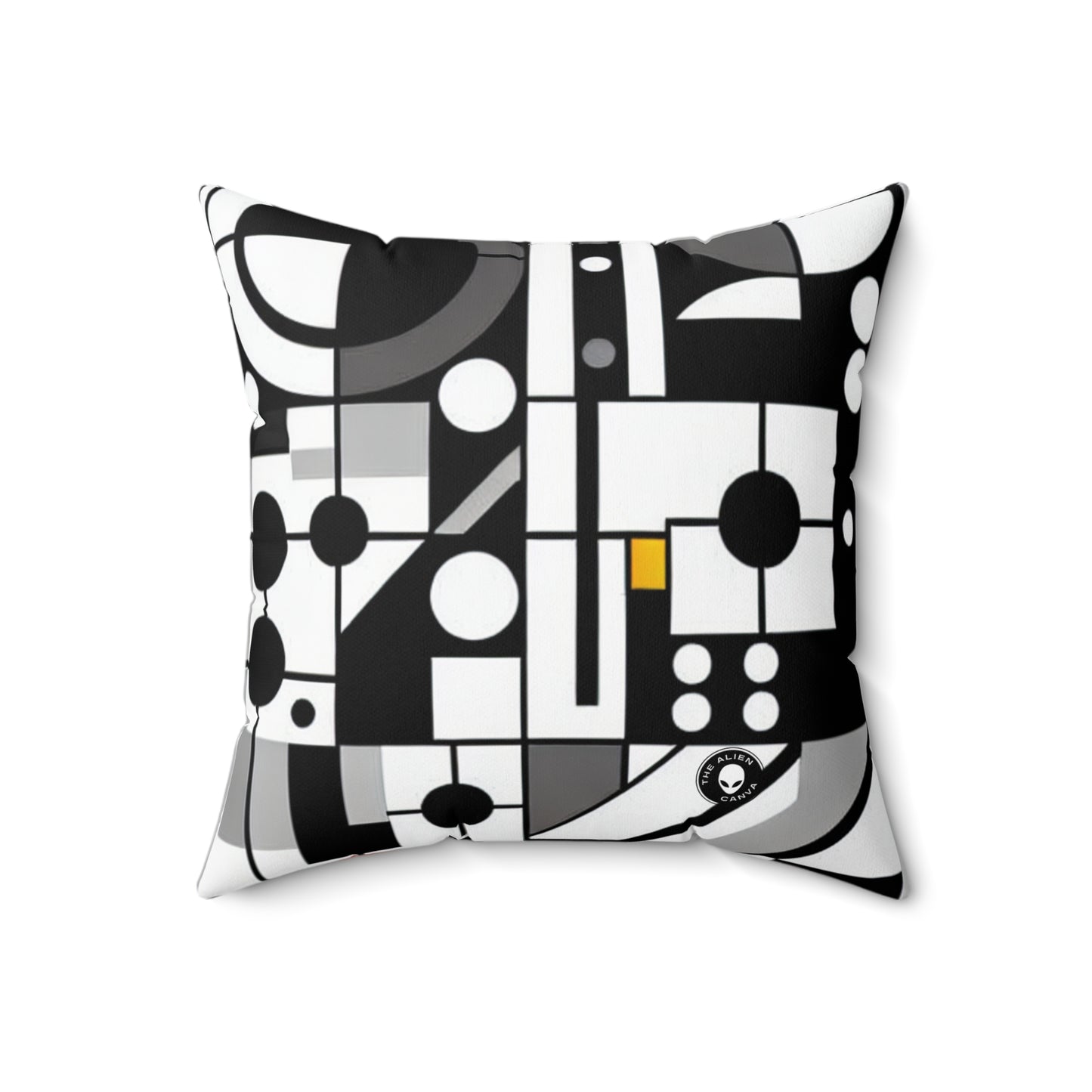 "Suprematismo dinámico: armonía geométrica en colores primarios" - La almohada cuadrada de poliéster hilado alienígena Suprematismo