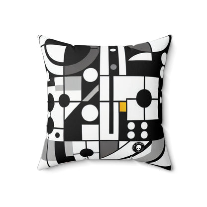 "Dynamic Suprematism: Geometric Harmony in Primary Colors"- The Alien Spun Polyester Square Pillow Suprematism