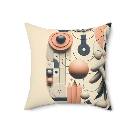 "Tech-Nature Fusion: An Artistic Exploration"- The Alien Spun Polyester Square Pillow Conceptual Art