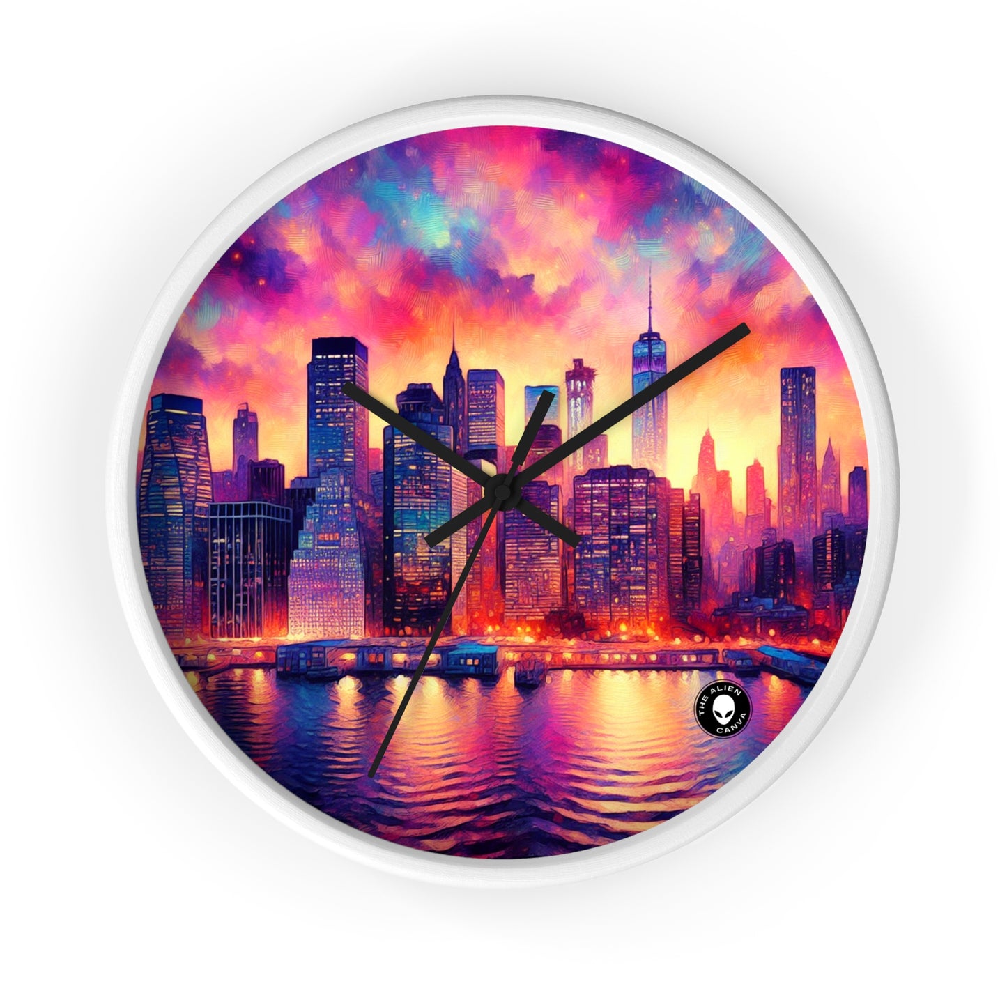 Oasis oculto: una obra maestra del impresionismo espontáneo en tonos vibrantes - The Alien Wall Clock Impressionism