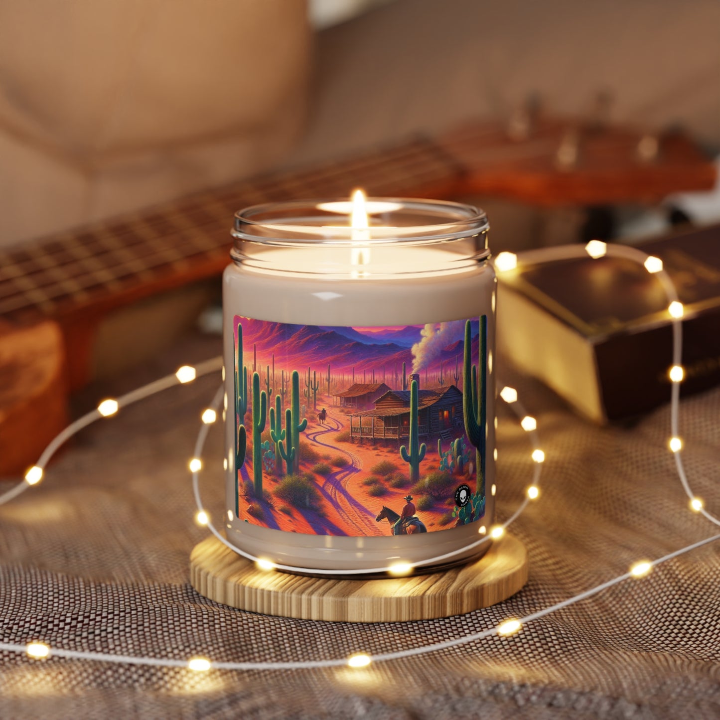 "Lluvia resplandeciente: el reflejo de una ciudad" - The Alien Scented Soy Candle 9oz Realism