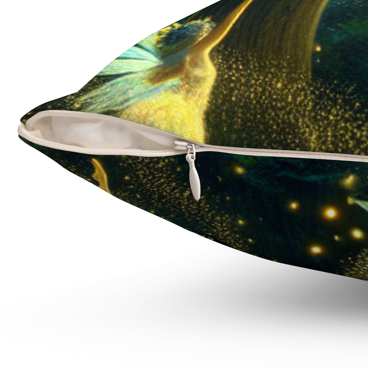 Enchanted Night: Firefly Dance- The Alien Spun Polyester Square Pillow