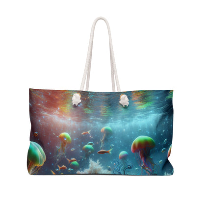 "Neon Fish Dance in Coral Forest" - The Alien Weekender Bag