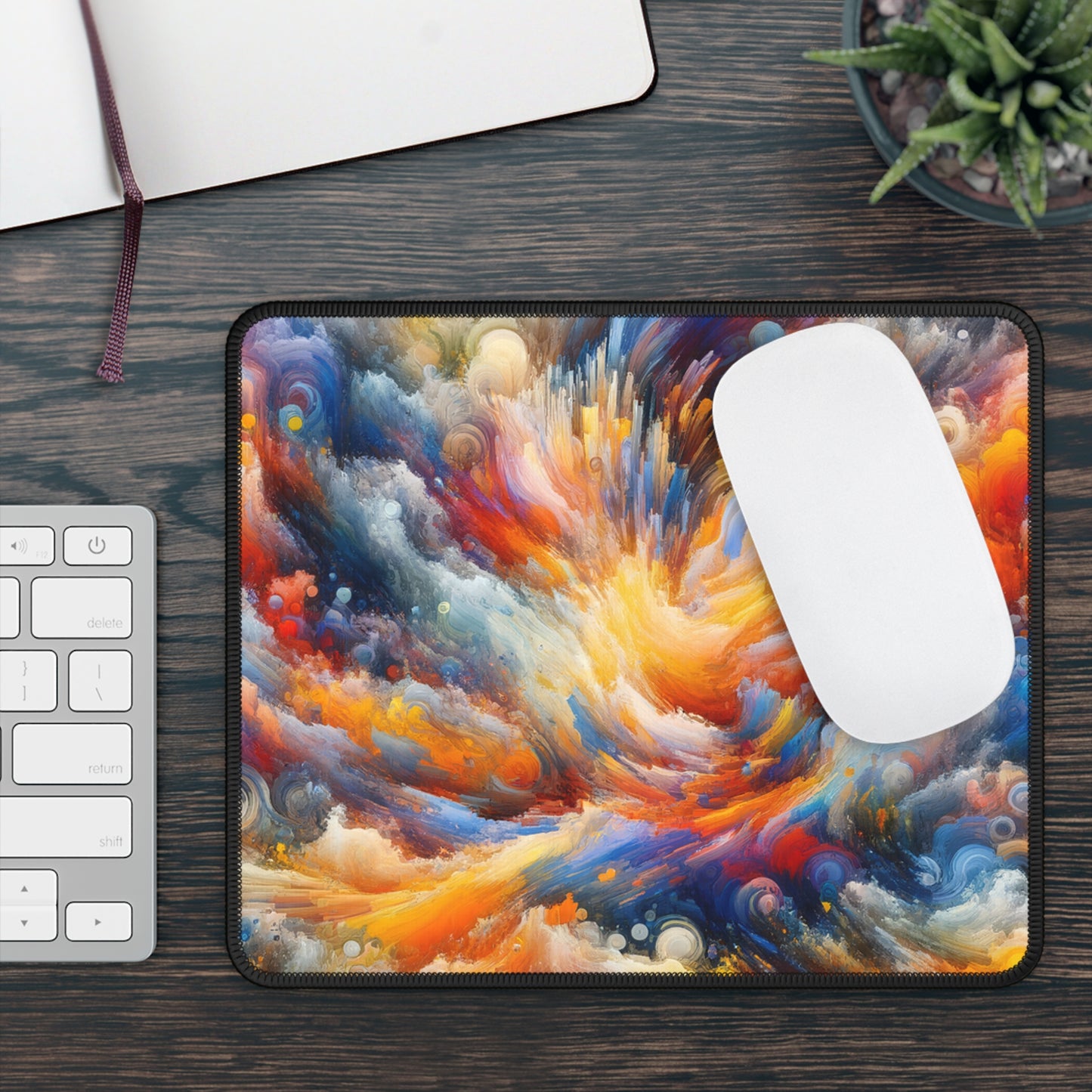 "Vibrant Chaos". - The Alien Gaming Mouse Pad Abstract Expressionism Style