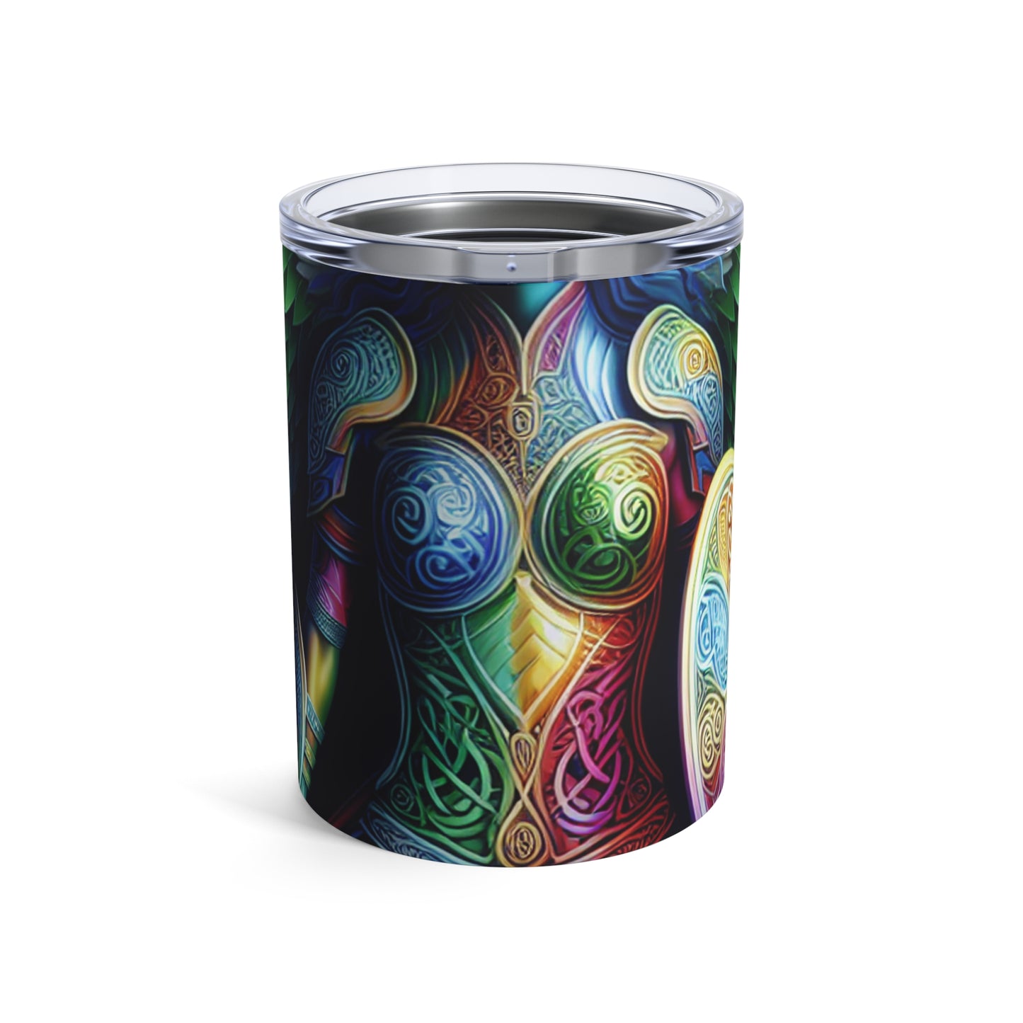 "Lionhearted Warrior Goddess: A Celtic-Inspired Artwork" - The Alien Tumbler 10oz Celtic Art