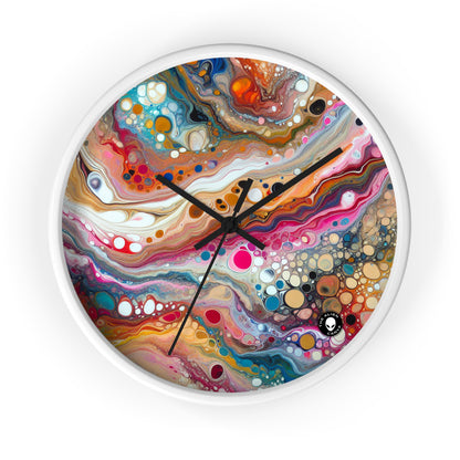 "Colores cósmicos: creación de un fascinante vertido acrílico inspirado en nebulosas celestes" - The Alien Wall Clock Acrylic Pouring