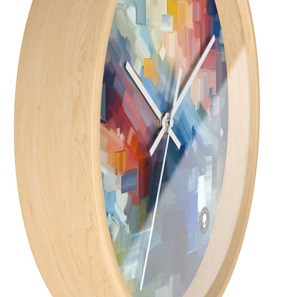 "Coucher de soleil tranquille : une peinture de champ de couleur pastel doux" - La peinture de champ de couleur de l'horloge murale extraterrestre