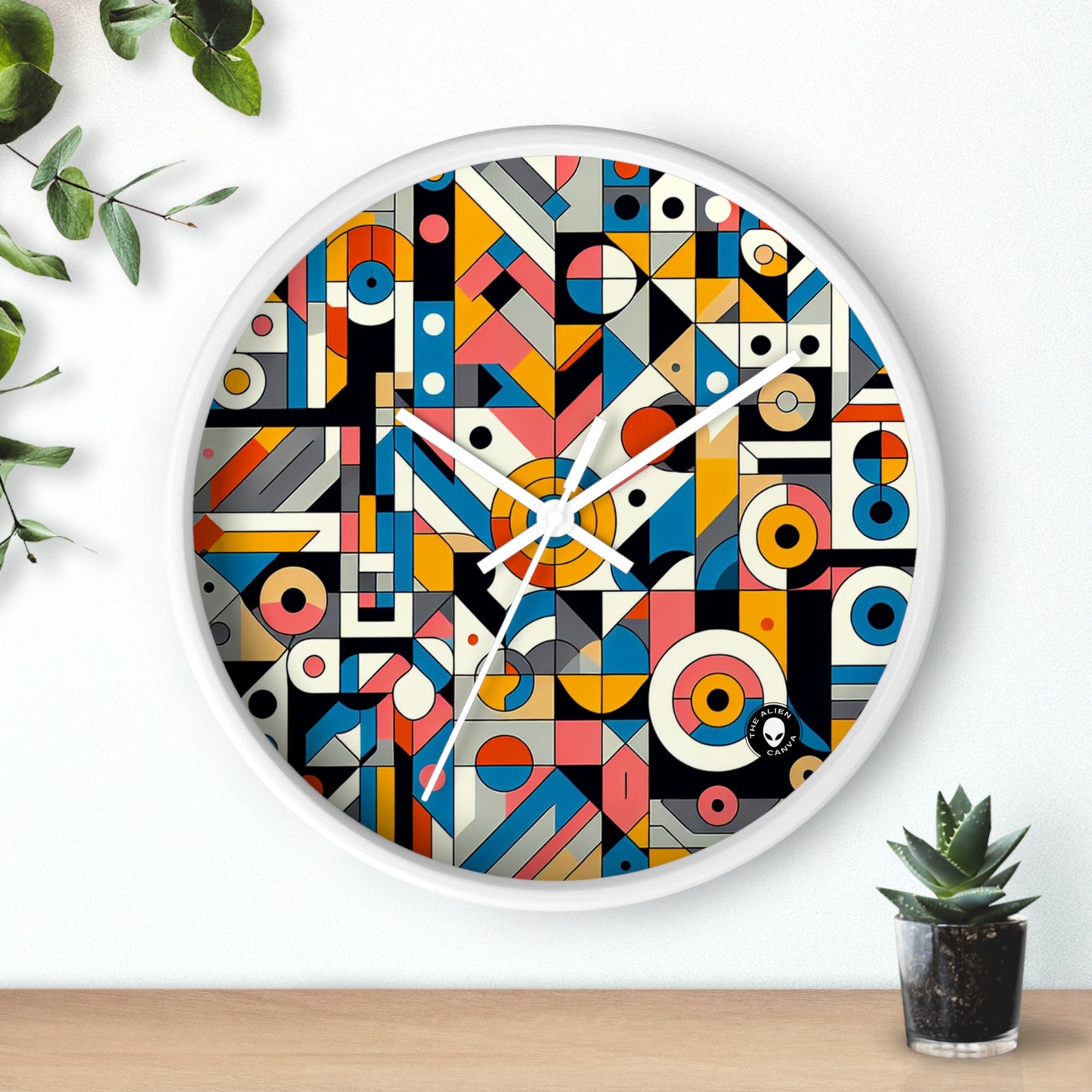 "Cityscape Ignited" - L'abstraction géométrique de l'horloge murale extraterrestre