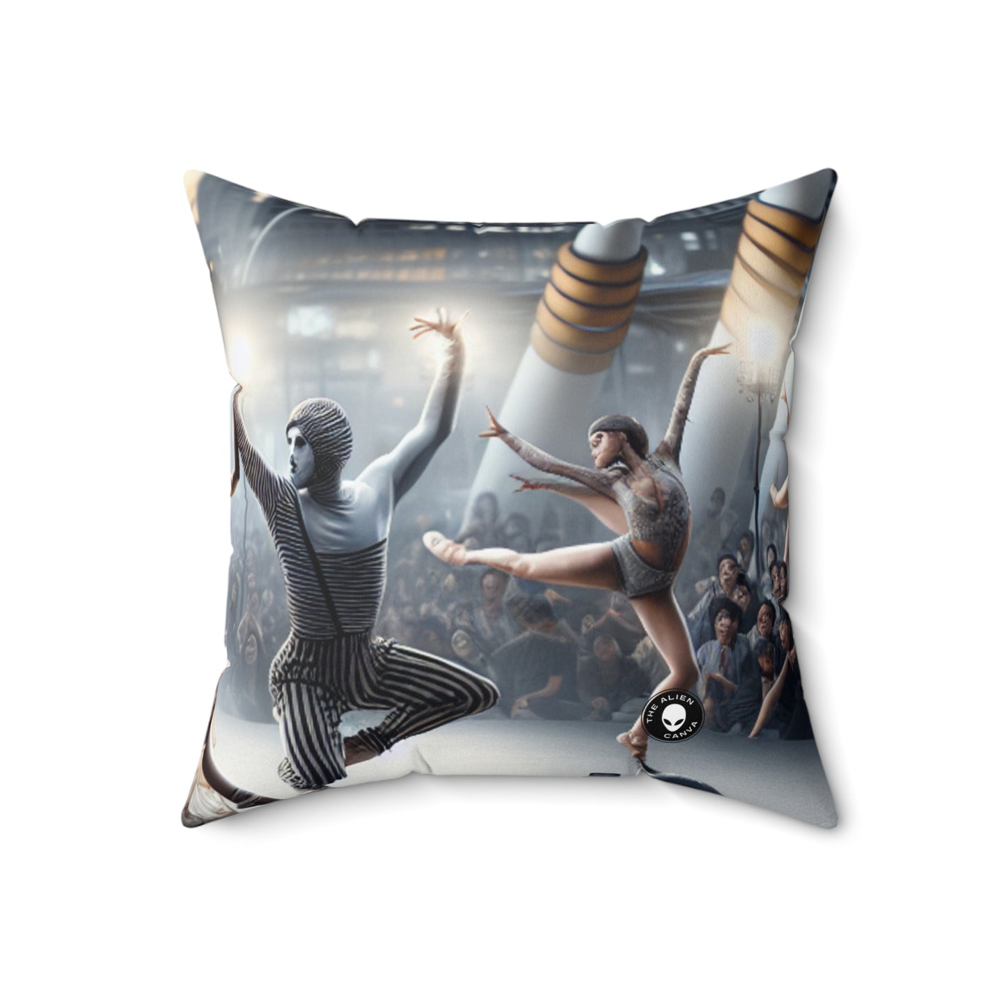 "Seasonal Elements: A Dynamic Performance Art Piece"- The Alien Spun Polyester Square Pillow Performance Art