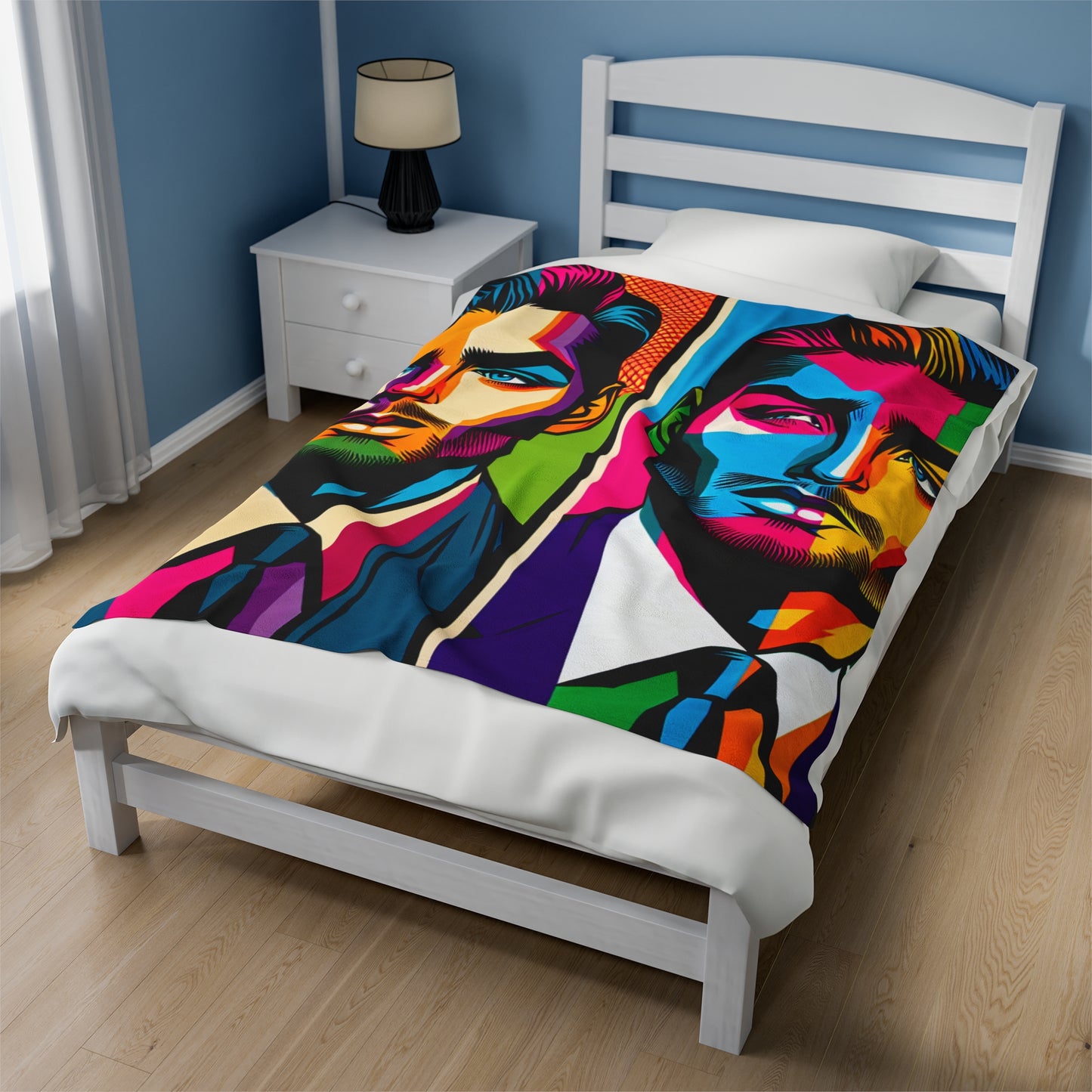 "Celebrity Pop Art Portrait" - The Alien Velveteen Plush Blanket Pop Art Style