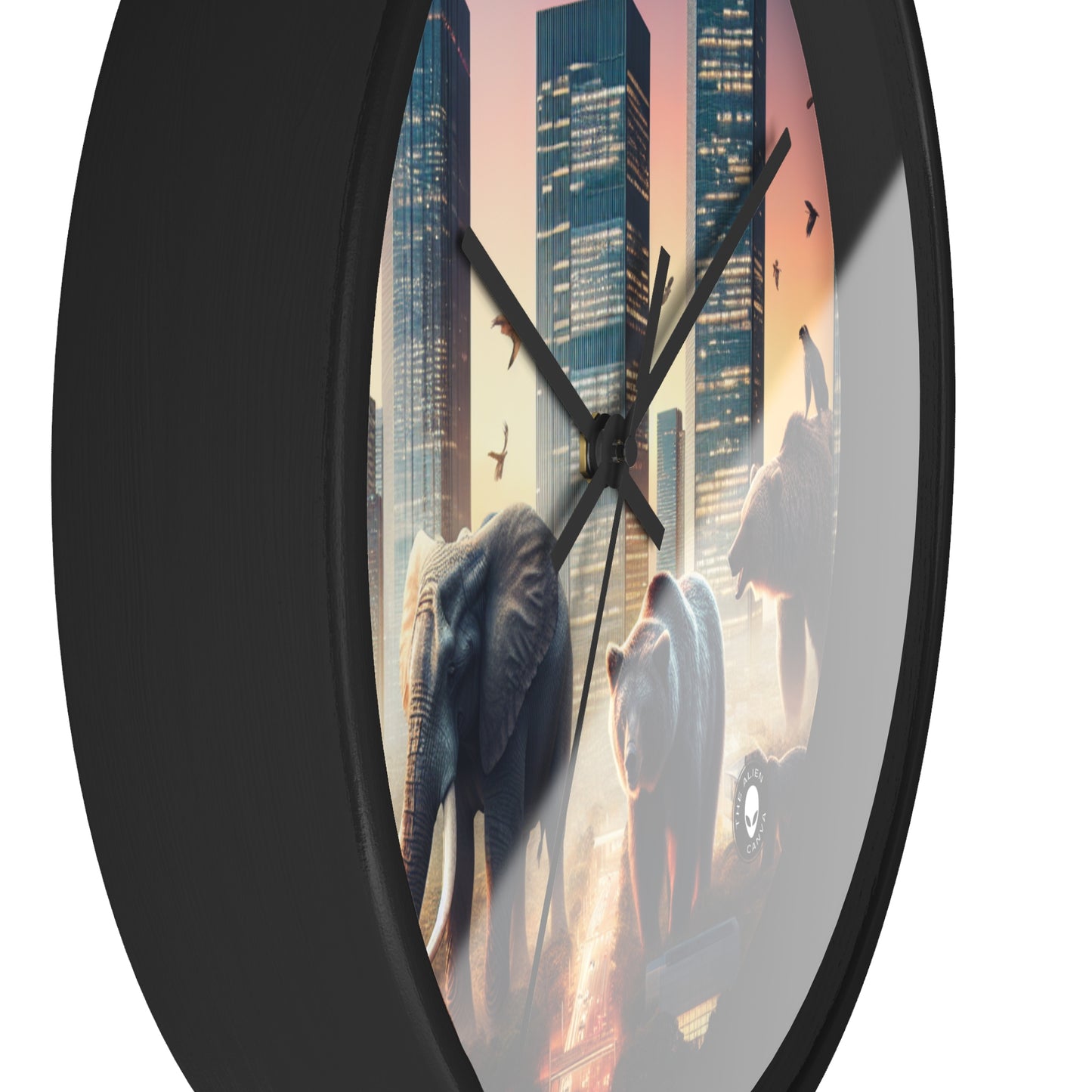 "Urban Zoology: A Surreal Cityscape" - The Alien Wall Clock